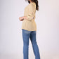 Classy Beige cotton top with embroidery on sleeves