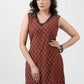Trendy Maroon Cotton Ajrakh Sleeveless Kurta - Pant Optional