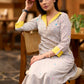 Trendy Black & white ikat kurta with yellow detaling & embroiderey all over Pant optional
