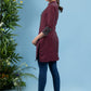 Elegant wine cotton tunic with ajrakh combination yoke