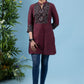 Elegant wine cotton tunic with ajrakh combination yoke