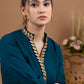 Trendy Teal Cotton embroidered Lace top