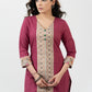 Unique Magenta Cotton Madhubani Print Kurta - Pant Optional