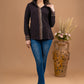 Elegant black cotton casual shirt with Ajrakh combination