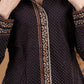 Elegant black cotton casual shirt with Ajrakh combination