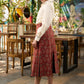 Maroon Ajrakh box pleated skirt - Shirt Optional