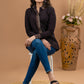Elegant black cotton casual shirt with Ajrakh combination