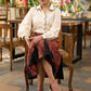 Maroon Ajrakh box pleated skirt - Shirt Optional