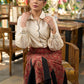 Maroon Ajrakh box pleated skirt - Shirt Optional