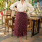 Brown ikat box pleated skirt   - Shirt Optional