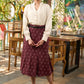 Brown ikat box pleated skirt   - Shirt Optional