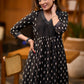 Beautiful Black cotton self embroidered kurta Pant opptional