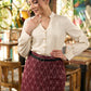 Brown ikat box pleated skirt   - Shirt Optional