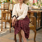 Brown ikat box pleated skirt   - Shirt Optional