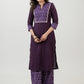 Purple Cotton Ikkat Yoke Kurta - Pant Optional