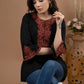 Smart Black Cotton Ajrakh Applique work Top