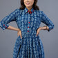 Trendy Indigo Cotton Dress