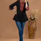 Smart Black Cotton Ajrakh Applique work Top
