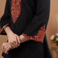 Smart Black Cotton Ajrakh Applique work Top