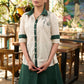 Bottle green knee lenth box pleated skirt  -  Shirt Optional