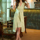 Flowy Mint Green shirt style one piece dress with matching slip