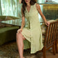 Flowy Mint Green shirt style one piece dress with matching slip
