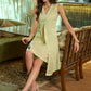 Flowy Mint Green shirt style one piece dress with matching slip