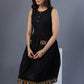 Beautiful Black Cotton Dress With Kutch Mirror Work Pocket