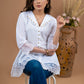 Elegant white Hakoba pleated top