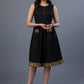 Beautiful Black Cotton Dress With Kutch Mirror Work Pocket