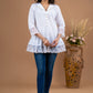 Elegant white Hakoba pleated top