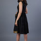 Beautiful Black Cotton Dress With Kutch Mirror Work Pocket