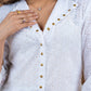 Elegant white Hakoba pleated top