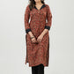 Stylish Maroon Cotton Ajrakh Miniature Animal Printed Kurta - Pant Optional