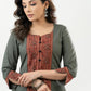 Casual Grey Cotton Ajrakh Combination Kurta - Pant Optional