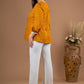 Stylish Mustard Rayon gathered top in bandhani print