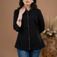 Black Roman silk mirror lace top