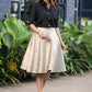 Exclusive Grey Brocade Skirt Black Cotton Silk Shirt Optional