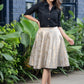 Exclusive Grey Brocade Skirt Black Cotton Silk Shirt Optional