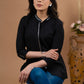 Black Roman silk mirror lace top