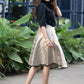 Exclusive Grey Brocade Skirt Black Cotton Silk Shirt Optional