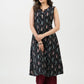 Smart Black Cotton Ikat Sleeveless Kurta - Pant Optional