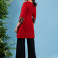 Classic red cotton tunic with ajrakh combination yoke highlighted with applique motif