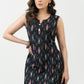 Smart Black Cotton Ikat Sleeveless Kurta - Pant Optional