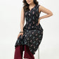 Smart Black Cotton Ikat Sleeveless Kurta - Pant Optional