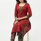 Trendy Maroon Cotton Ikat Combination Kurta - Ikat Pant Optional