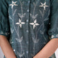 Teal green cotton top with embroidery all over - Skirt Optional