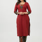 Trendy Maroon Cotton Ikat Combination Kurta - Ikat Pant Optional