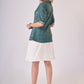 Teal green cotton top with embroidery all over - Skirt Optional