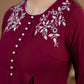 Embroidered Maroon Rayon pleated top